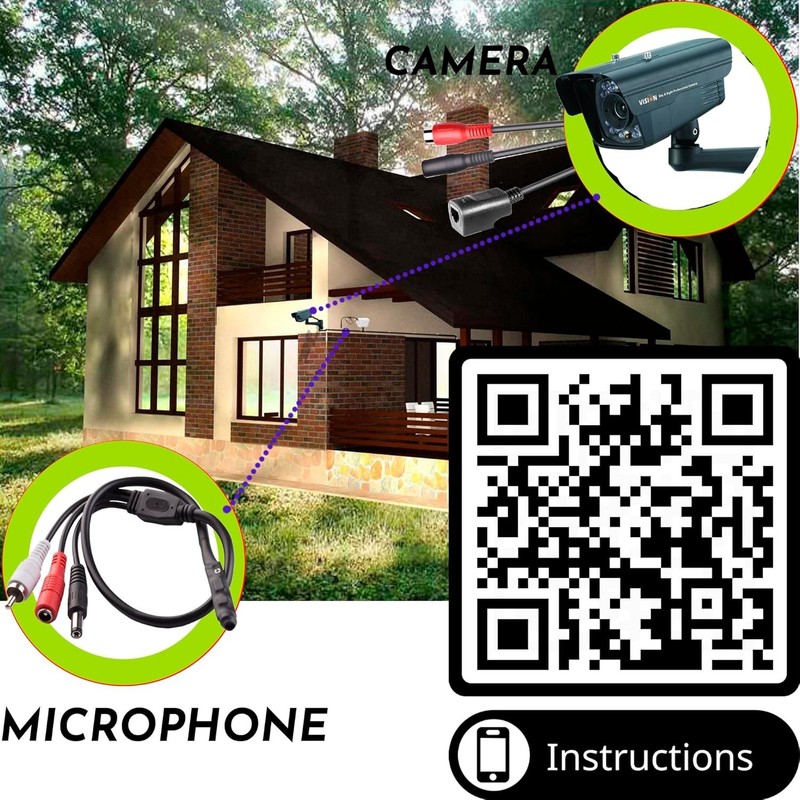 Outdoor CCTV Microphone for Security Camera - RCA Audio Surveillance Mic (1 Pack gallery