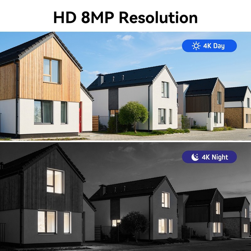 8MP Wireless Security IP Camera System 12'' Monitor 10CH Smart Night Vision 500G gallery