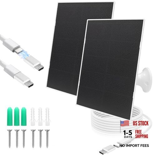 4W Solar Panel for Security Camera,Type C&Micro Solar Panel Charger for 2