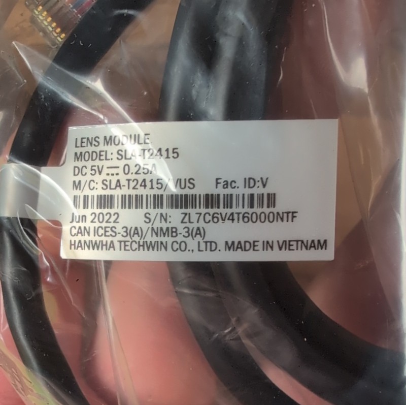 Hanwha Techwin SLA-T2415 Lens Module Color Black Voltage 5V Model SLA-T2415 gallery