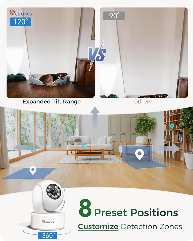 4K Indoor Security Camera, Auto Tracking, Night Vision, AI Detection, 24/7 Recor gallery