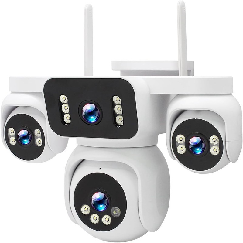 4 in 1 Wireless Outdoor Security Camera Quad View PTZ