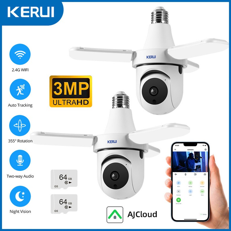 2PCS Wifi Wireless Security Camera System Outdoor Home Night Vision Cam 3MP HD