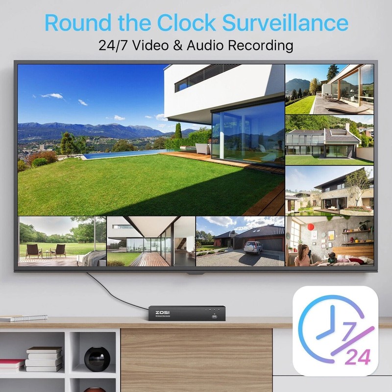 ZOSI 4pcs 3MP Wireless Security Camera System with 2K H.265+ NVR Night Vision gallery