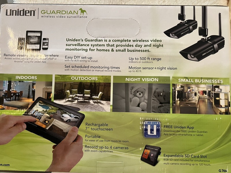 Uniden Guardian G766 Wireless Video Surveillance Camera System w/ 2 cameras gallery