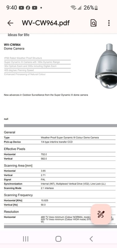 Outdoor security cameras Panasonic WV-CW964 USED Replaced With Upgrade gallery