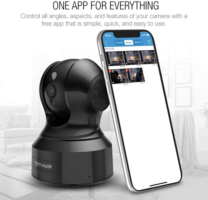 Wireless Security Camera 1080P Indoor [Work with Alexa] Pan/Tilt Wifi Smart IP C gallery