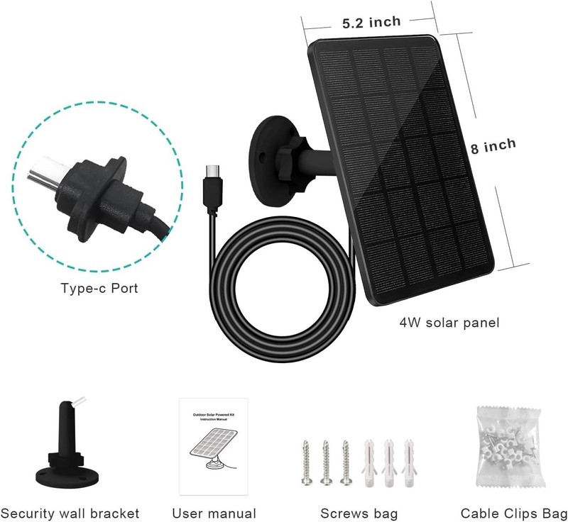 High Efficiency Solar Panel for Blink Outdoor 4 - 3 Pack with Waterproof Design gallery