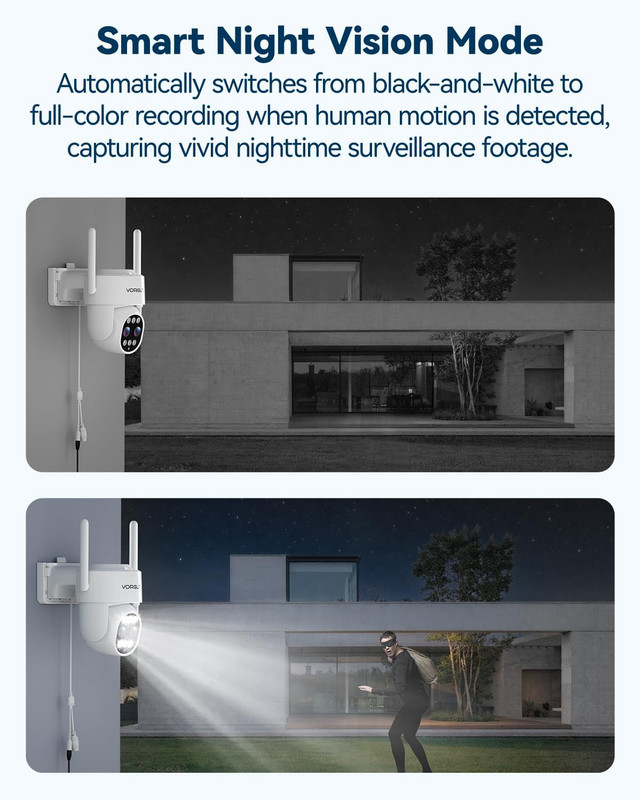 Security Camera Wireless Outdoor System with Monitor, 2pcs Dual Lens 10X Hybrid gallery