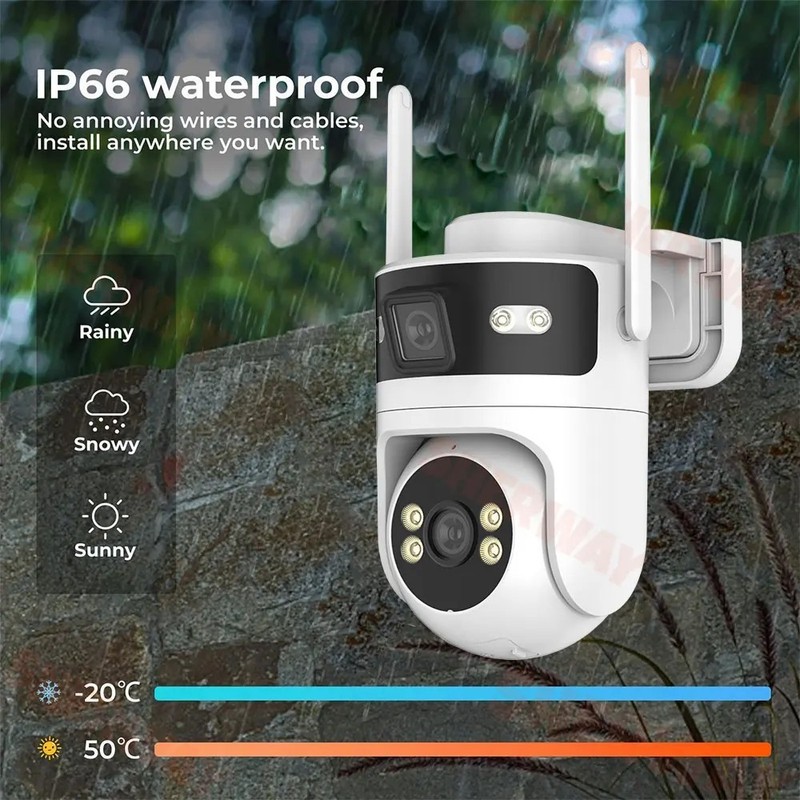 Tuya WiFi Security Camera Outdoor Dual Lens Screens 4K 8MP PTZ Motion Detection gallery