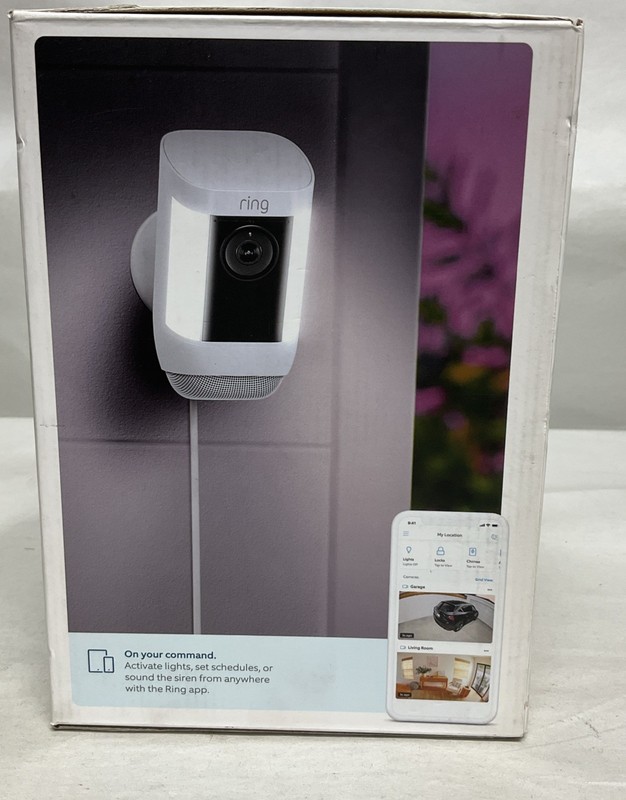 Ring Spotlight Cam Pro Wi-Fi Wired Plug-In Outdoor Security Video Camera White gallery
