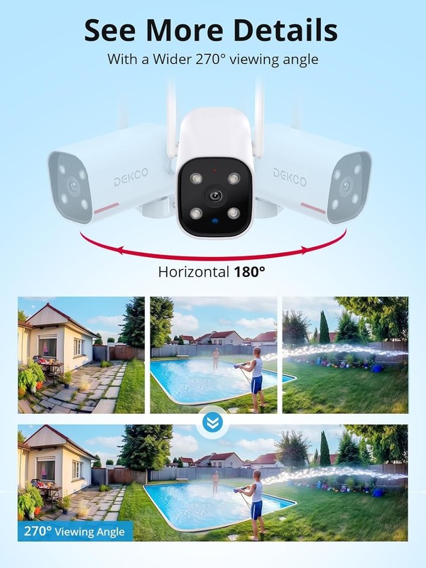 IoT-Ready 2K Outdoor Camera - 180° View, Color Night Vision & Voice Control gallery