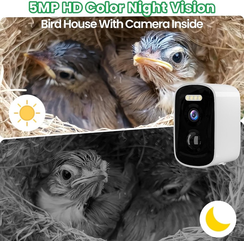 5MP Solar Bird House Camera 2.4G WiFi Live View Nesting Box gallery