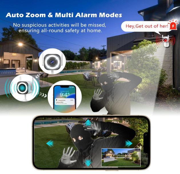 Cámara de seguridad 2K interior/exterior 5G, visión nocturna, IP66 gallery