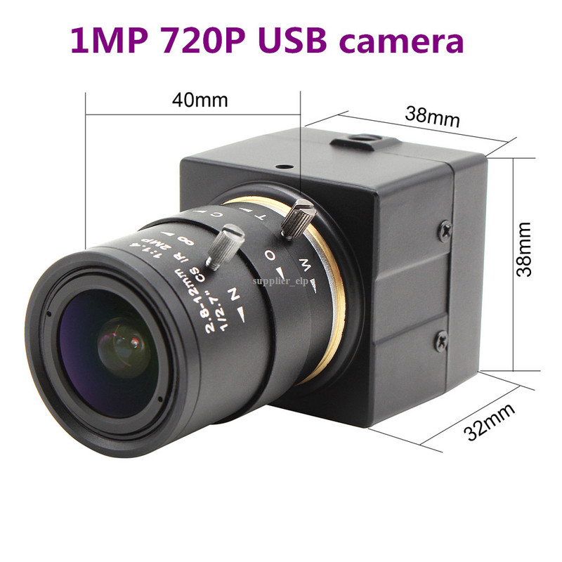 ELP 1280*720 USB Mini Camera w/ 2.8-12mm Manual Zoom Varifocal Lens H.264 Webcam