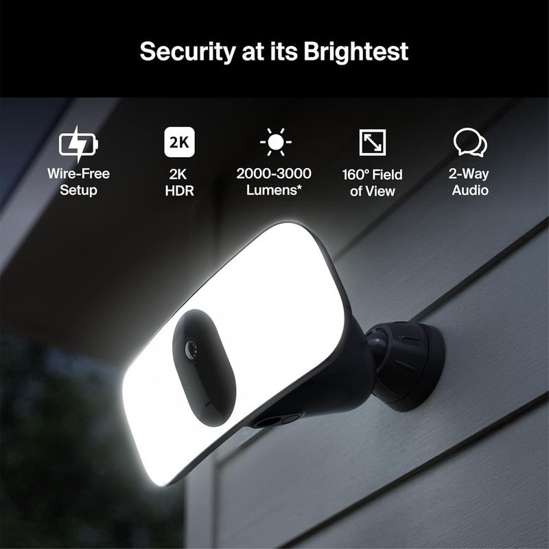 Floodlight Security Camera Wireless Outdoor 2K No Wiring - Pro 3, Rechargeabl... gallery