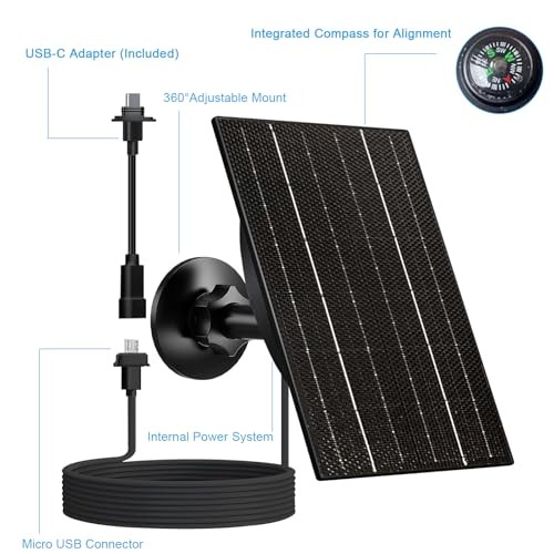 Solar Panel for Blink Outdoor 4/3/XT2/XT Camera, 4W High-Efficiency Solar gallery