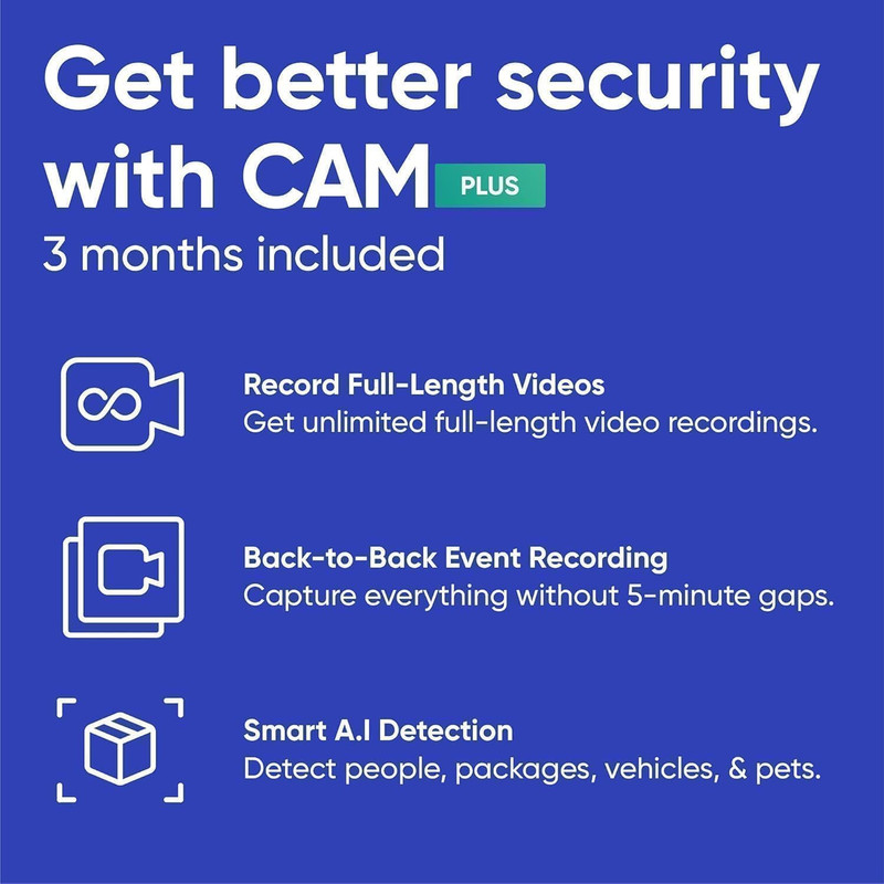 Cam V3 W 128GB SD Card, 1080P Plug-In Smart Security Camera, Color Night Vision, gallery