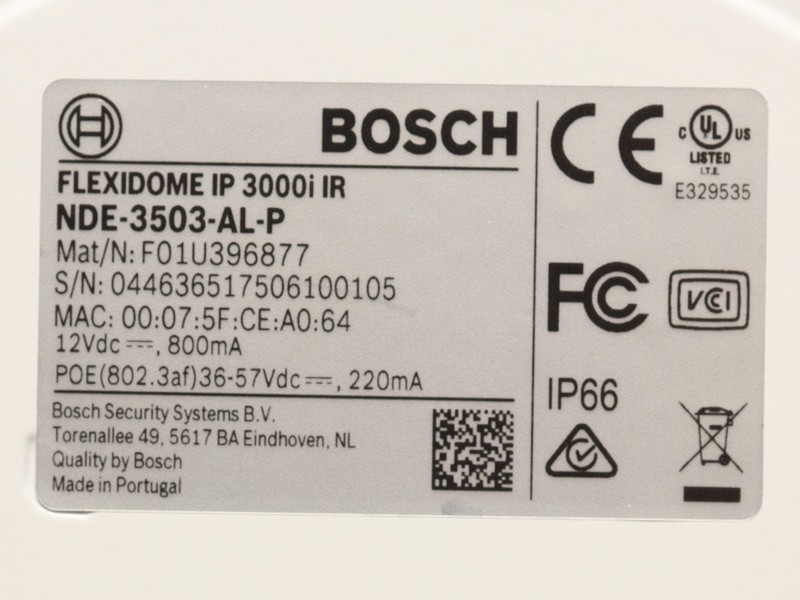 Bosch NDE-3503-AL-P 5 Megapixel Network IR Dome Camera gallery
