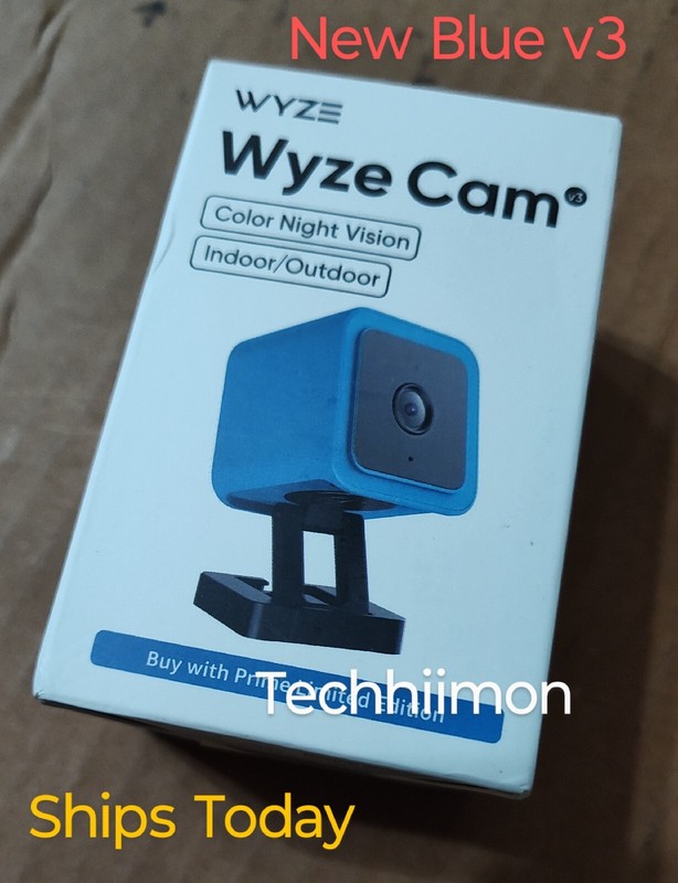 NEW BLACK AND BLUE WYZE CAM V3 PET SECURITY CAMERA 1080p HD VIDEO NIGHT VISION