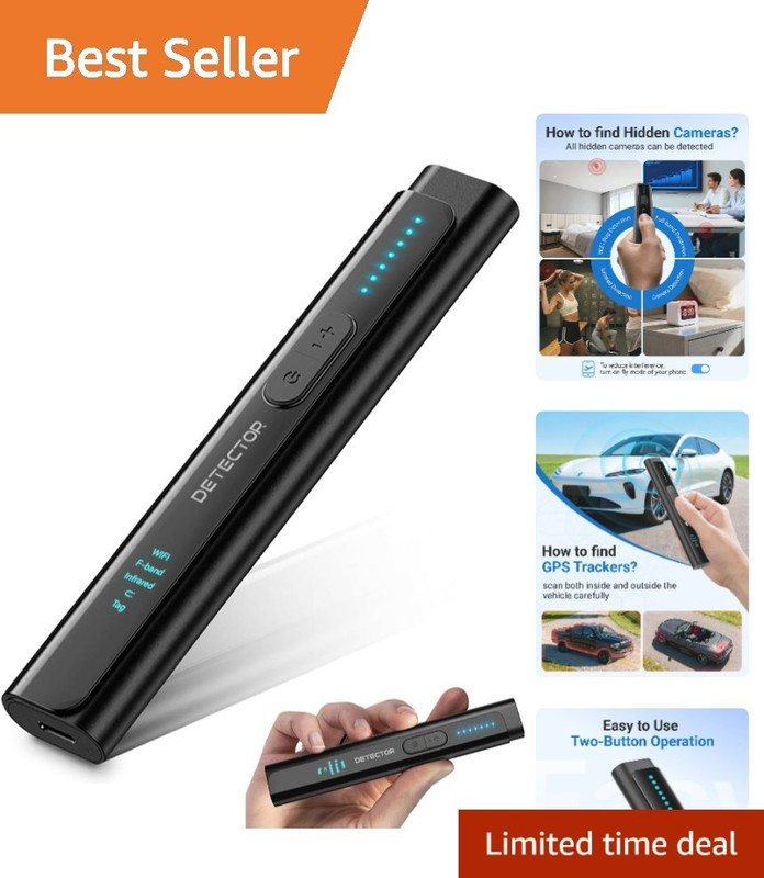 Compact 6-in-1 Camera and GPS Tracker Detector for Ultimate Privacy Protection
