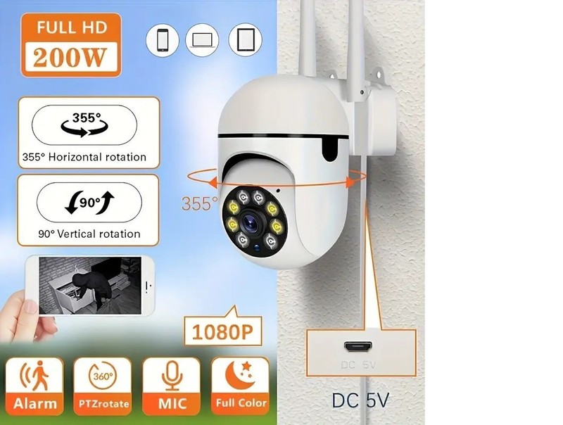 Smart AI Motion Outdoor Wireless Security Camera – Home Security – T003