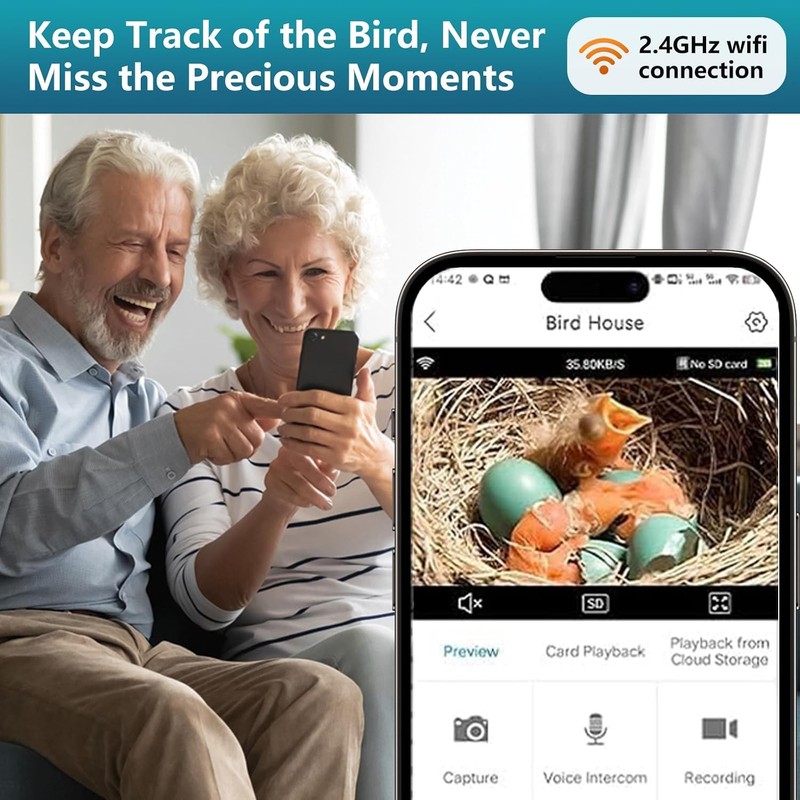 Smart Bird House with Camera, 1080P HD Birdhouse with Camera Inside gallery