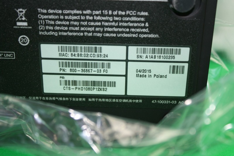 Cisco CTS-PHD1080P12XS2 PrecisionHD TTC8-02 Camera / PN: 800-36867-03 FO gallery