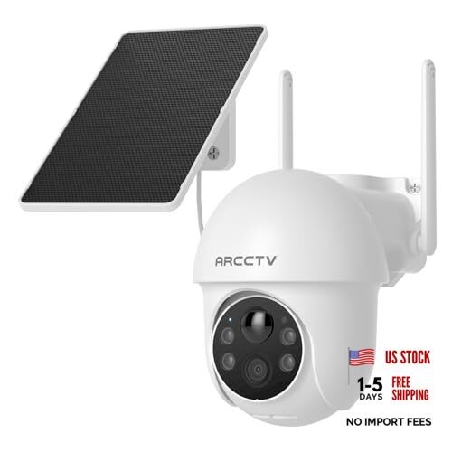 Solar Security Cameras Wireless Outdoor, 4MP 360° View Battery Powered 1 Pack