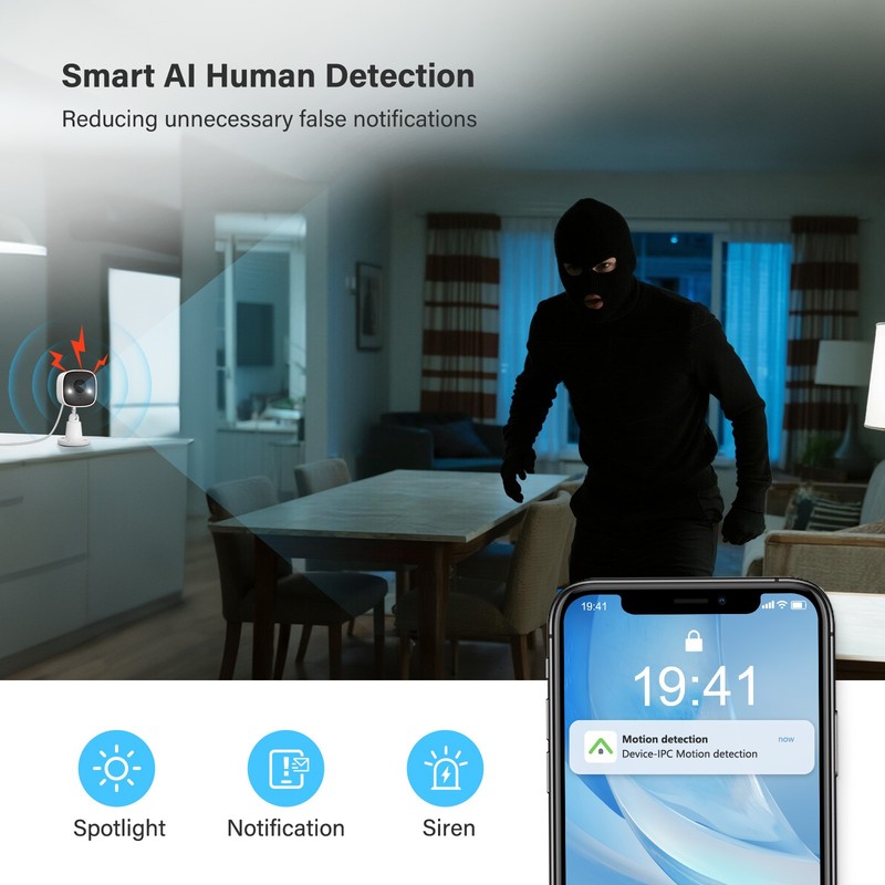 4-Pack Wireless 2.4G WiFi Security Camera System Smart Outdoor Night Vision 3MP gallery