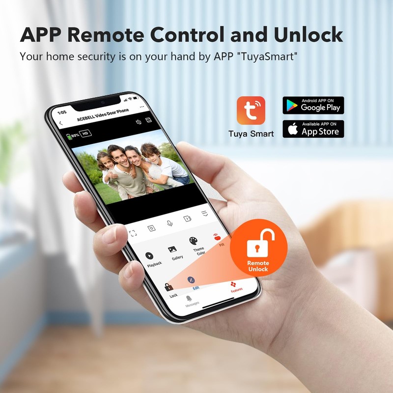 Wireless Smart Video Doorbell Intercom System, WiFi 1080P Video Doorbell Came... gallery