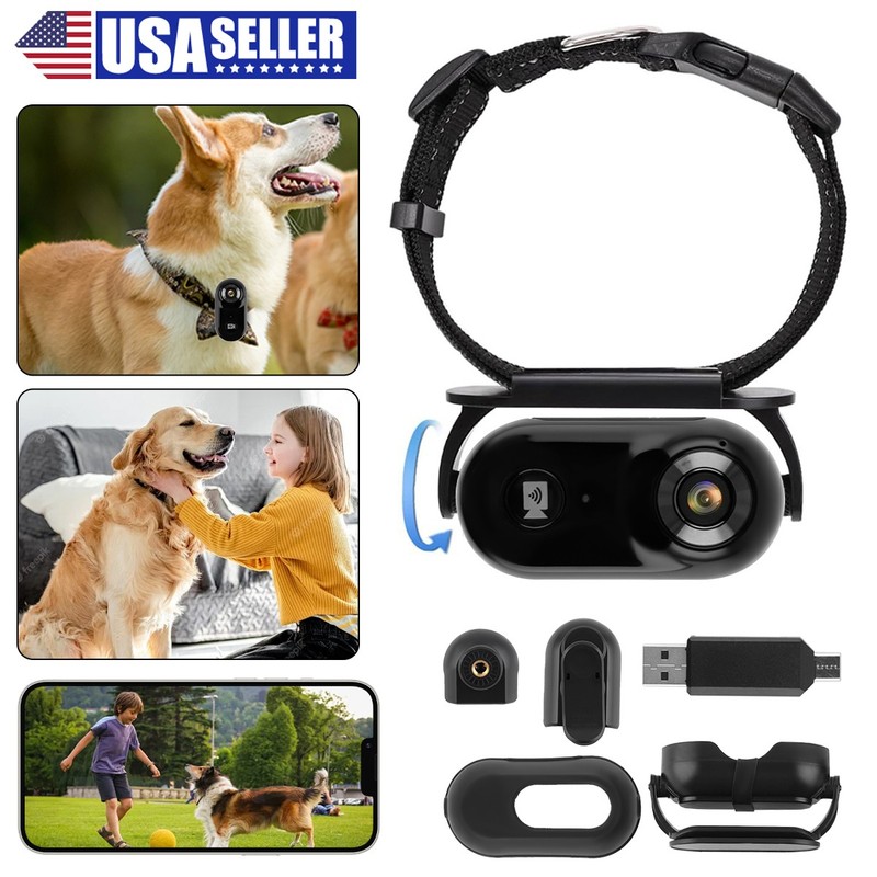Wireless Dog Cat Collar Camera|Recorder Cam Video Monitor Pet Mini Sports Camera