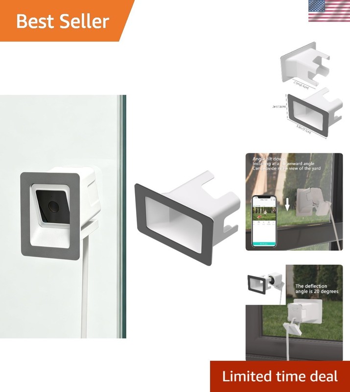 Water-Resistant Angled Window Mount for Wyze Cam V4 & V3 – Sleek White Design