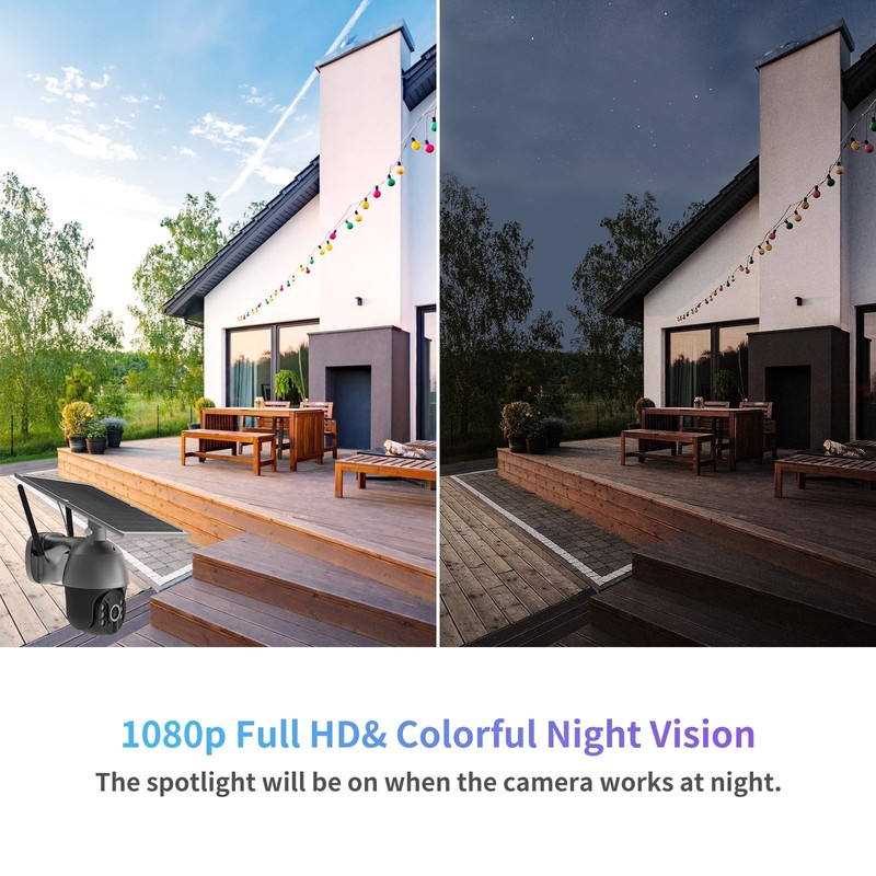 Solar Powered 3G/4G LTE Security Camera - 1080p Night Vision, Pan Tilt 360°, 2-W gallery