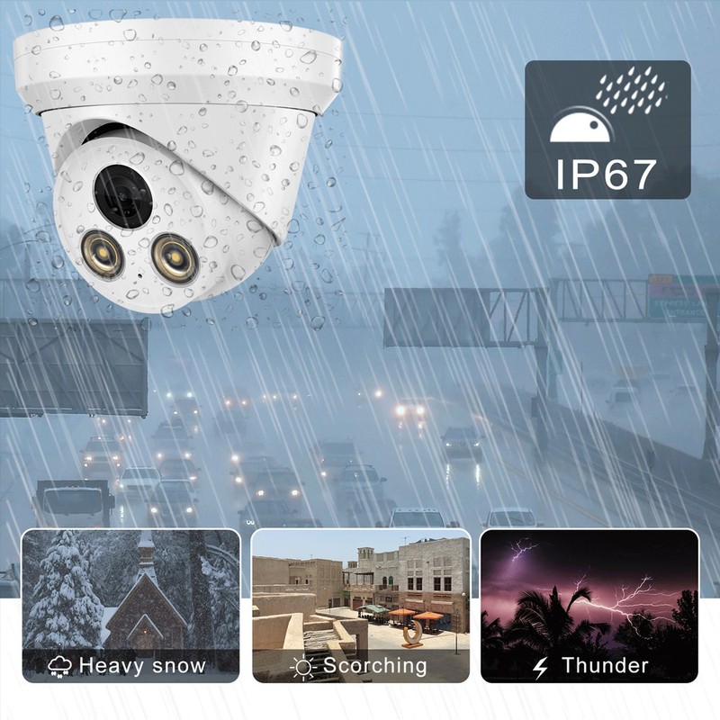 vikylin 5MP 8MP 24/7 Full Color Turret Security IP Camera Built-in MIC Outdoor gallery