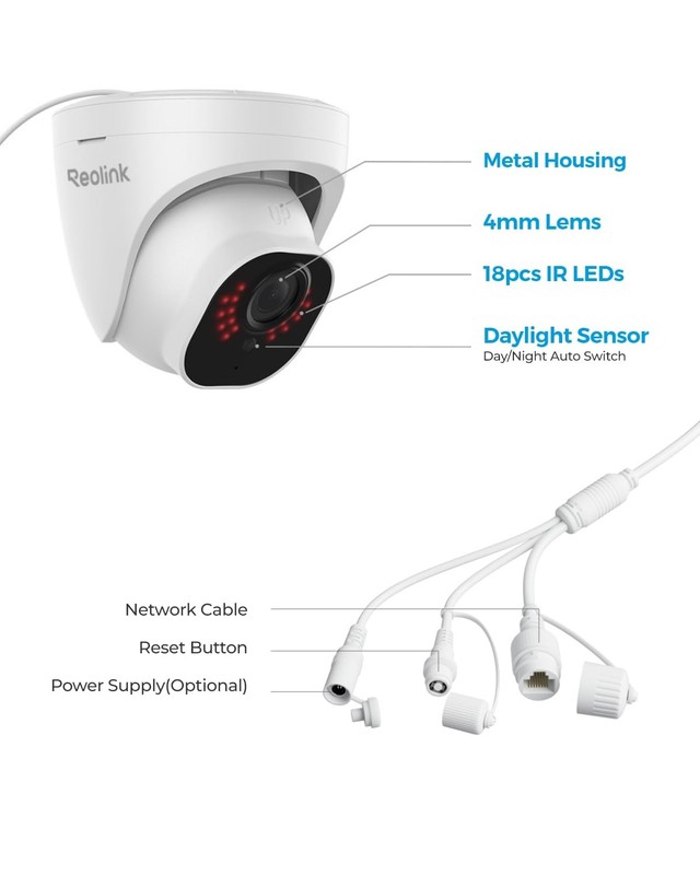 Wired Outdoor, IP PoE Dome Surveillance , Smart Human/Vehicle Detection, Work... gallery