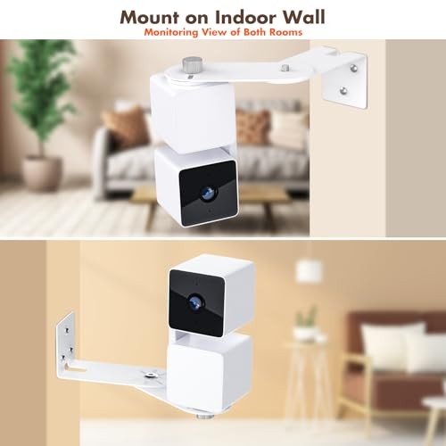 2x Metal Corner Mount for Wyze Cam Pan V3 V2 V4 Indoor Outdoor White gallery