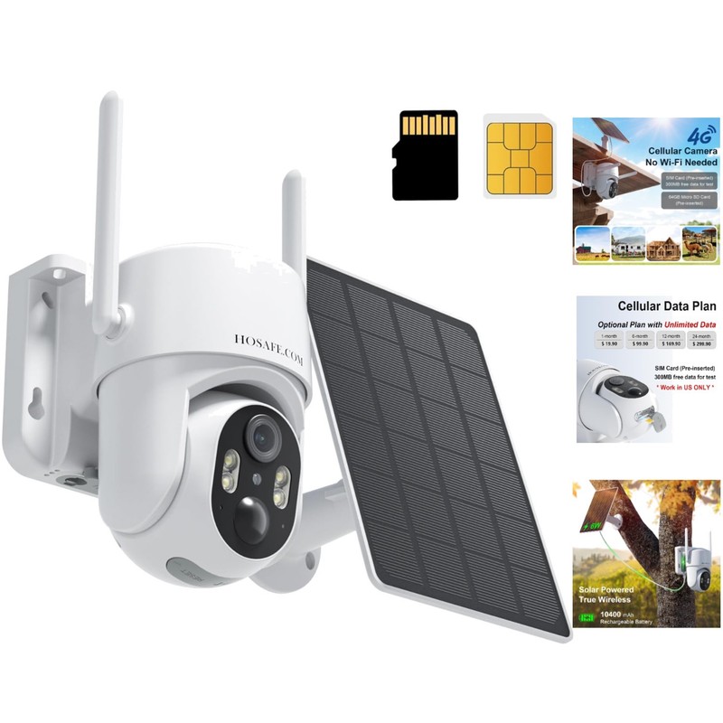 Waterproof 4G LTE Security Camera – Solar & Two-Way Audio, No WiFi Required