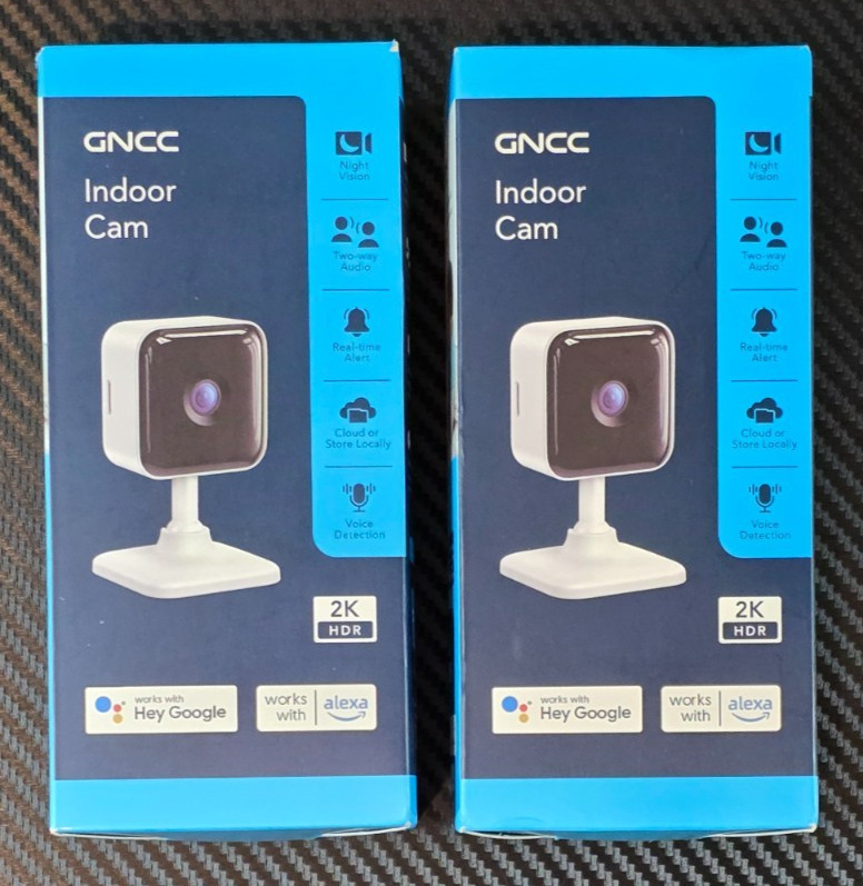 Set of 2 GNCC Indoor Cam 1080p 2-Way Audio, Voice Detection White # GC2