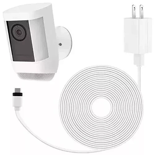 Power Adapter for Ring Spotlight Cam Plus/Pro (Battery), with 25Ft/7.5M Flat Wea