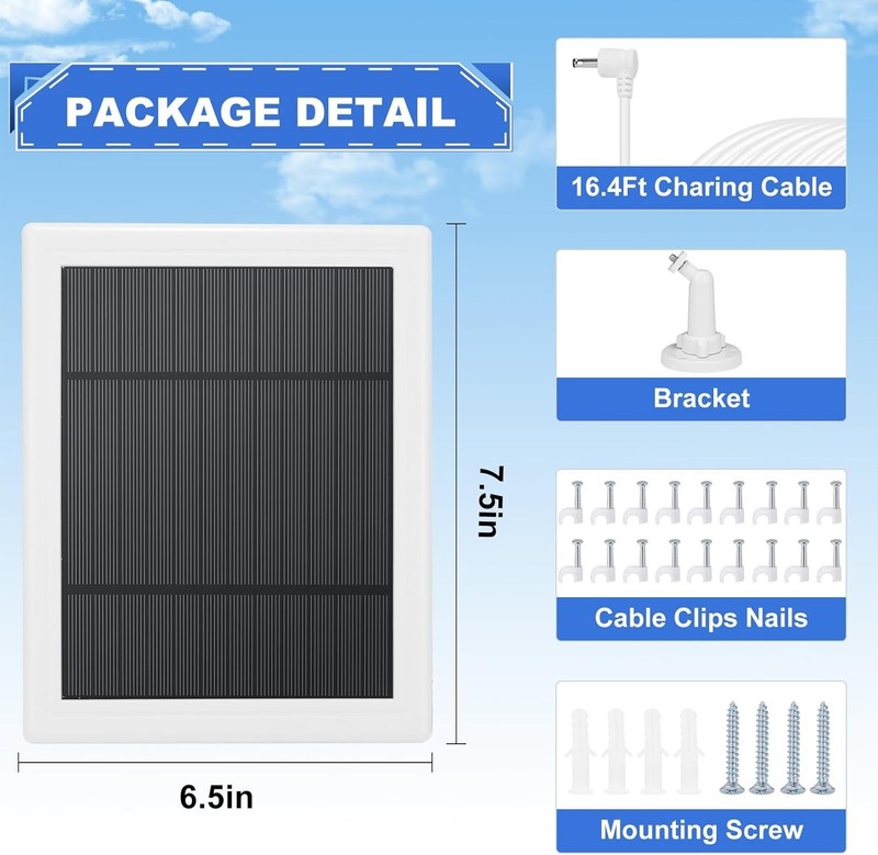 2 Pack - Solar Panel for Ring Security Camera Spotlight Cam Plus/Pro(Battery) St gallery