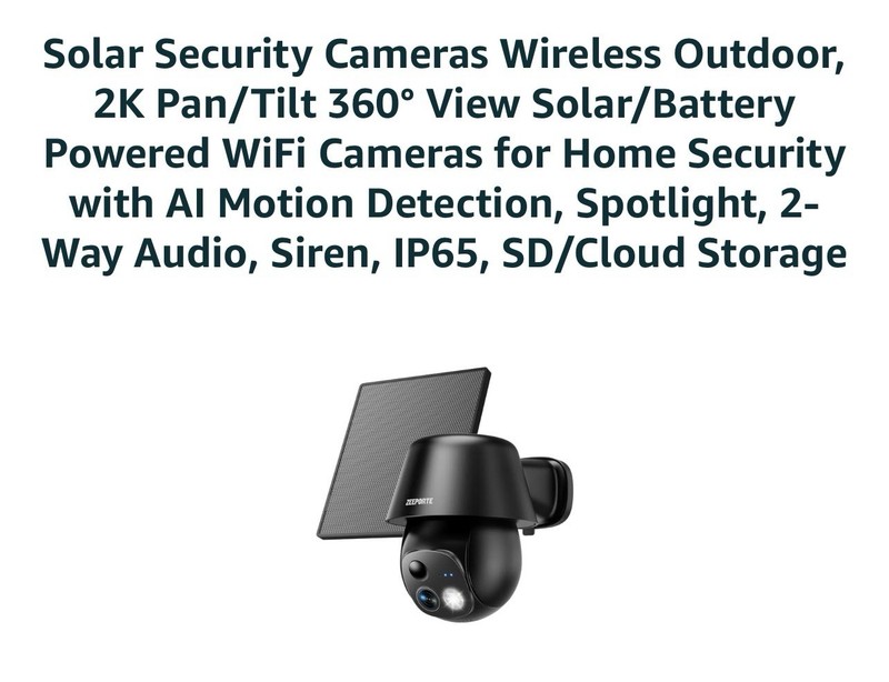 All-Weather Solar Security Camera - 2K WiFi with Night Vision & Siren