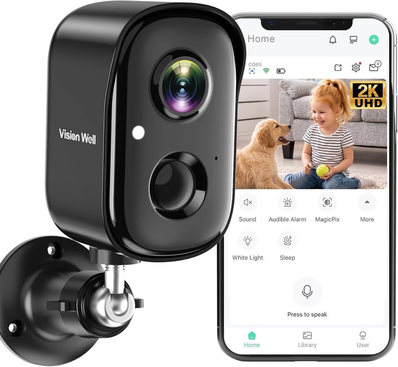 Security Cameras Wireless Outdoor, 2K Cameras for Home Security Battery Powered