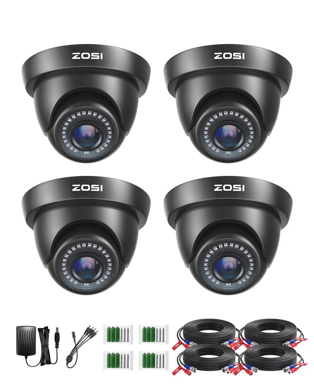 ZOSI 4 Pack 1080p 2MP HD TVI Home Security Camera Outdoor Indoor 1920TVL