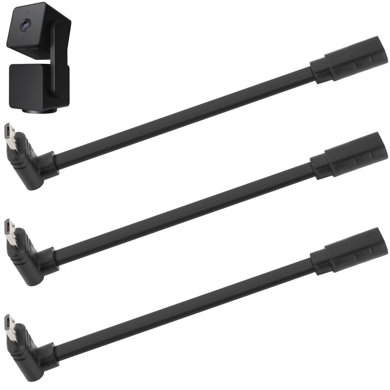 3 PCS 5 Inch Extension Cable Male To Female Micro USB For Wyze Cam Pan V3 Pro