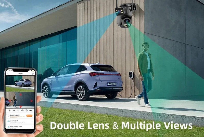 BELIA 4K 8MP WiFi Surveillance Camera, Dual Lens, 4X Digital Zoom, AI Human Dete gallery