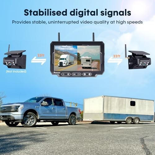 Magnetic Solar Wireless Backup Camera - 7" HD 1080P, Easy Install, Scratch-Proof gallery