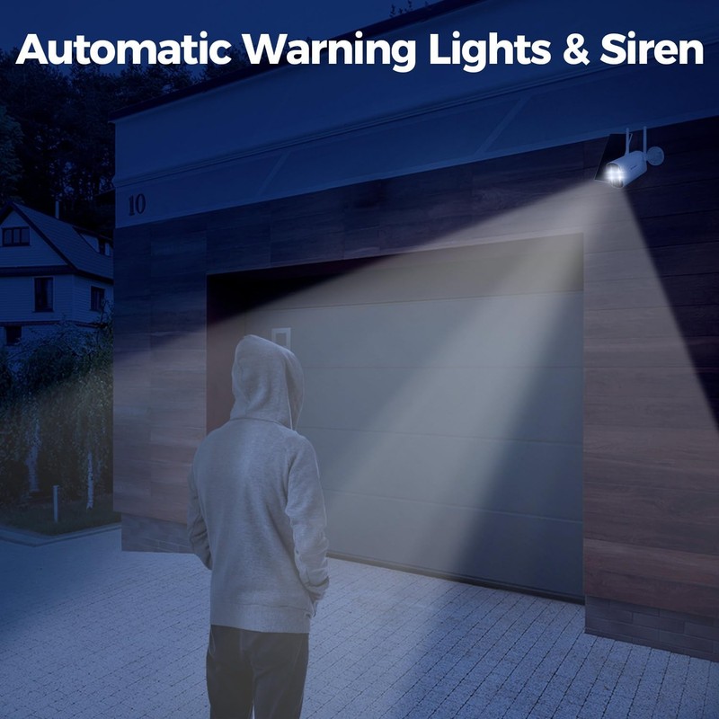 100% Wire-Free Solar PTZ Home Security Camera System Wireless, 4-Set 2K 4MP Q... gallery