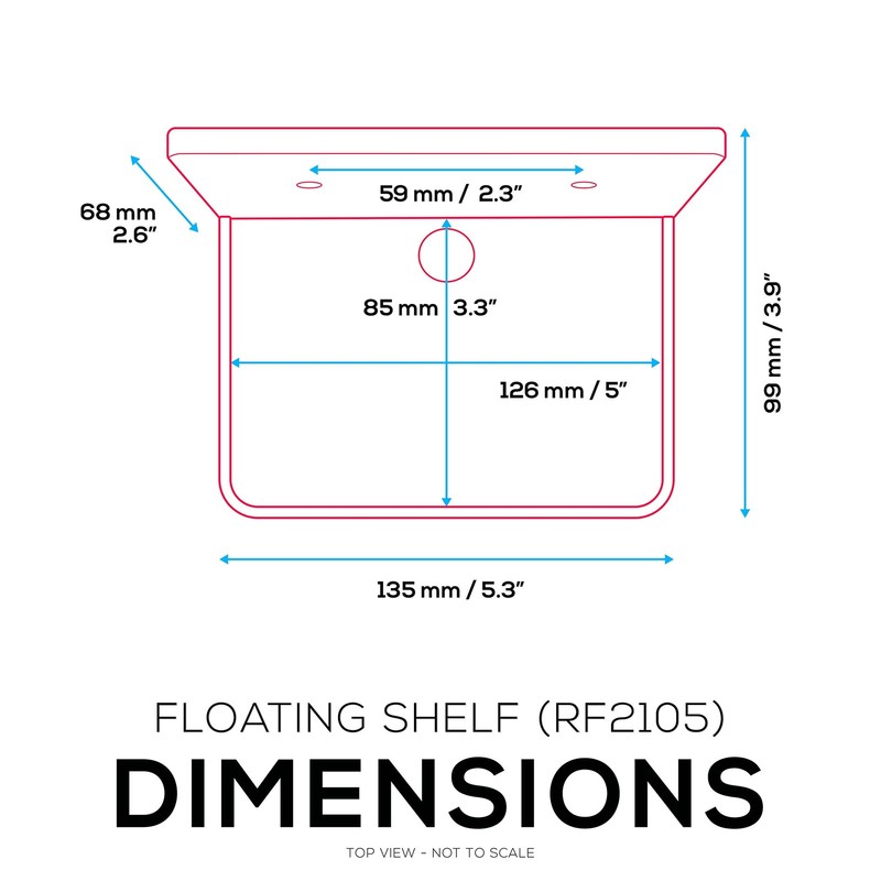 5” Small Floating Shelf, Adhesive & Screw in, for Bluetooth Speakers, Cameras... gallery