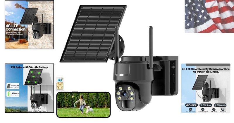Waterproof 4G LTE Security Camera - 2K HD View, Pan & Tilt, Two-Way Audio gallery